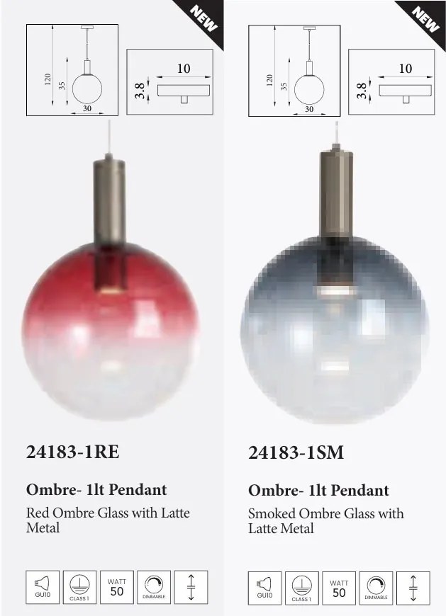 Lustra sticla cu lumina ambientala Ombre