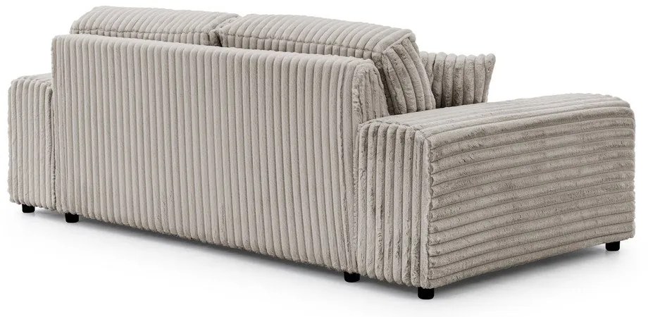 Canapea gri deschis cu tapițerie din catifea reiată 213 cm Justin – Ropez