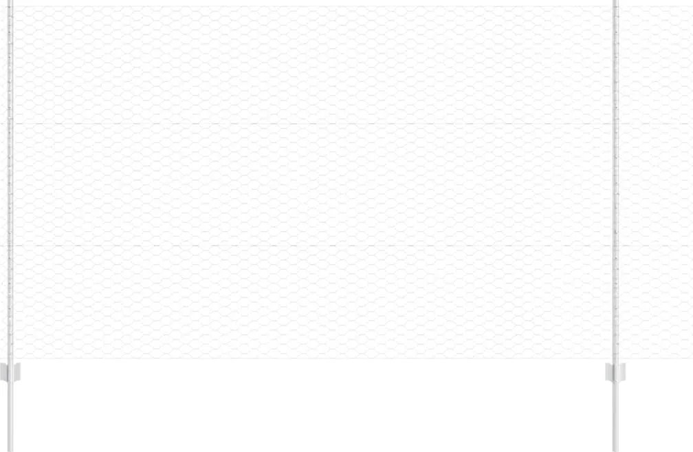 vidaXL Gard cu Stâlp Argintiu 1,4 x 10 m Oțel