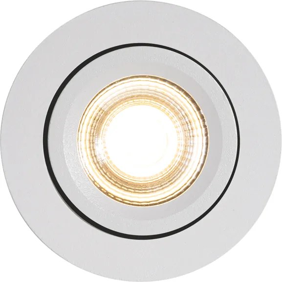 Spot îngropat alb orientabil 8,2 cm inclusiv LED reglabil până la IP54 Ultra Slim - Pupil
