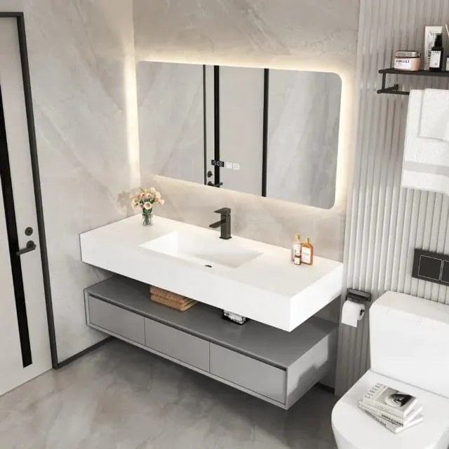 Oglindă Baie LED și Dezaburire Elit's Premium cu Senzor Touch, Lumina Rece, Caldă și Neutră, 100x70cm, lumina ambientala spate