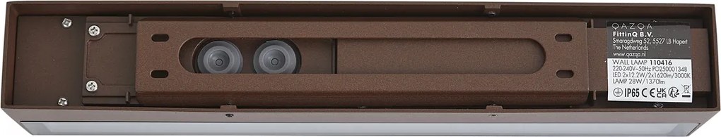 Lampă industrială de exterior de perete maro rugină 38cm incl. LED IP65 - Hannah