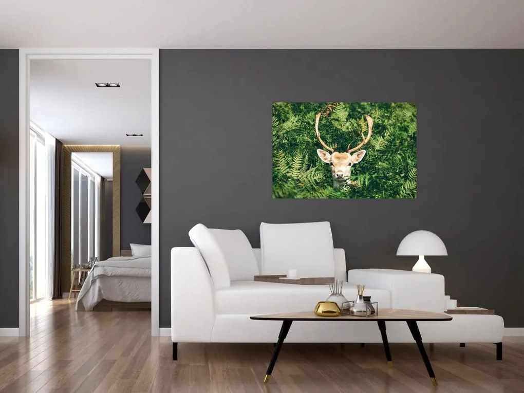 Tablou detaliu cu cap de căprioară (90x60 cm)