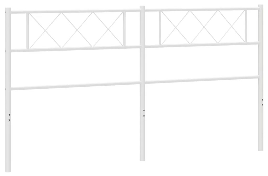 372364 vidaXL Tăblie de pat metalică, alb, 200 cm