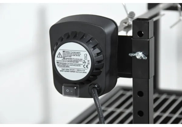 Grătar cu cărbuni cu motor 4W/230V negru