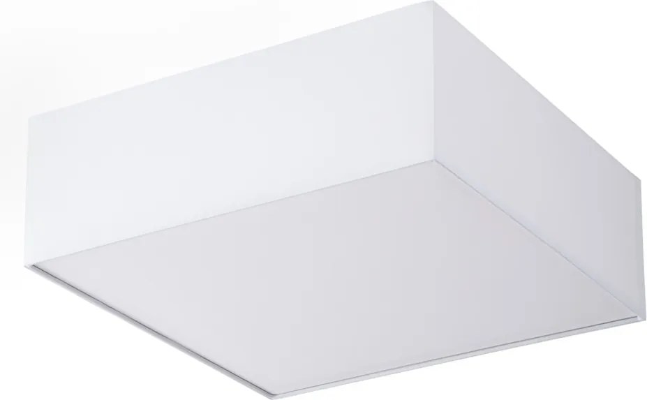 Plafoniera Borris tesatura/fier, alb, patrat, 2 becuri, 50cm, 240 V