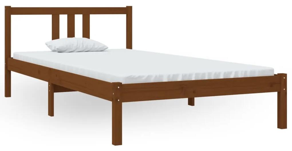 814877 vidaXL Cadru de pat, maro miere, 100x200 cm, lemn masiv de pin
