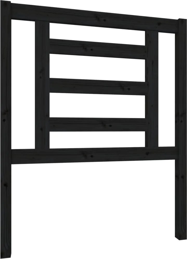 vidaXL Tăblie de pat, negru, 81x4x100 cm, lemn masiv de pin