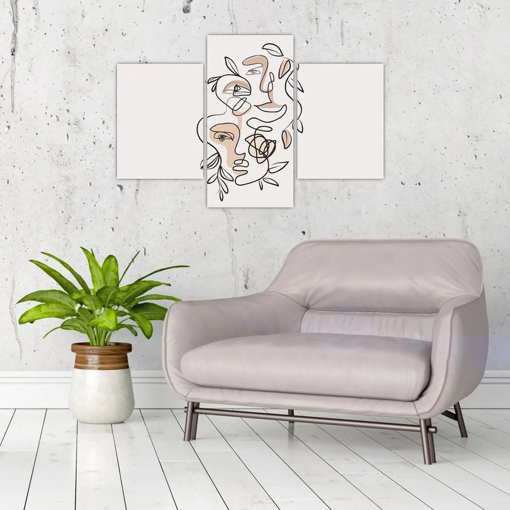Tablou - Line art facials (90x60 cm)