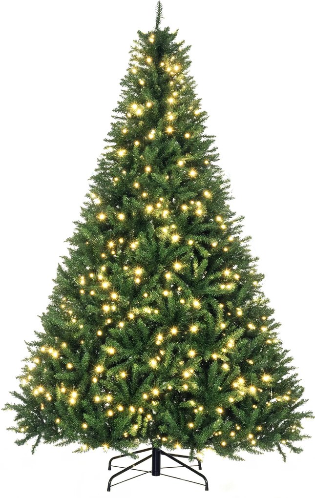 HOMCOM albero di natale 210 albero di natale a led albero di natale con luci led albero di natale 210 cm folto Verde Φ132 × 210cm