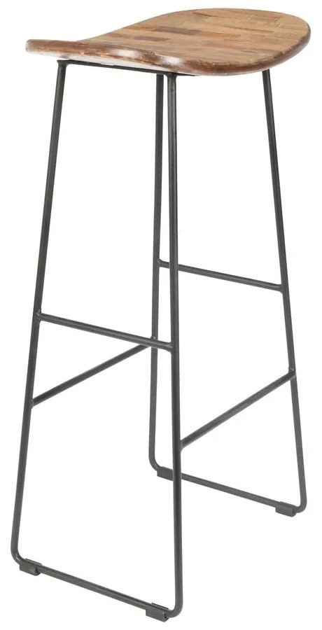Scaun de bar în culoare naturală din lemn de tec (înălțime șezut 76 cm) Tangle – White Label