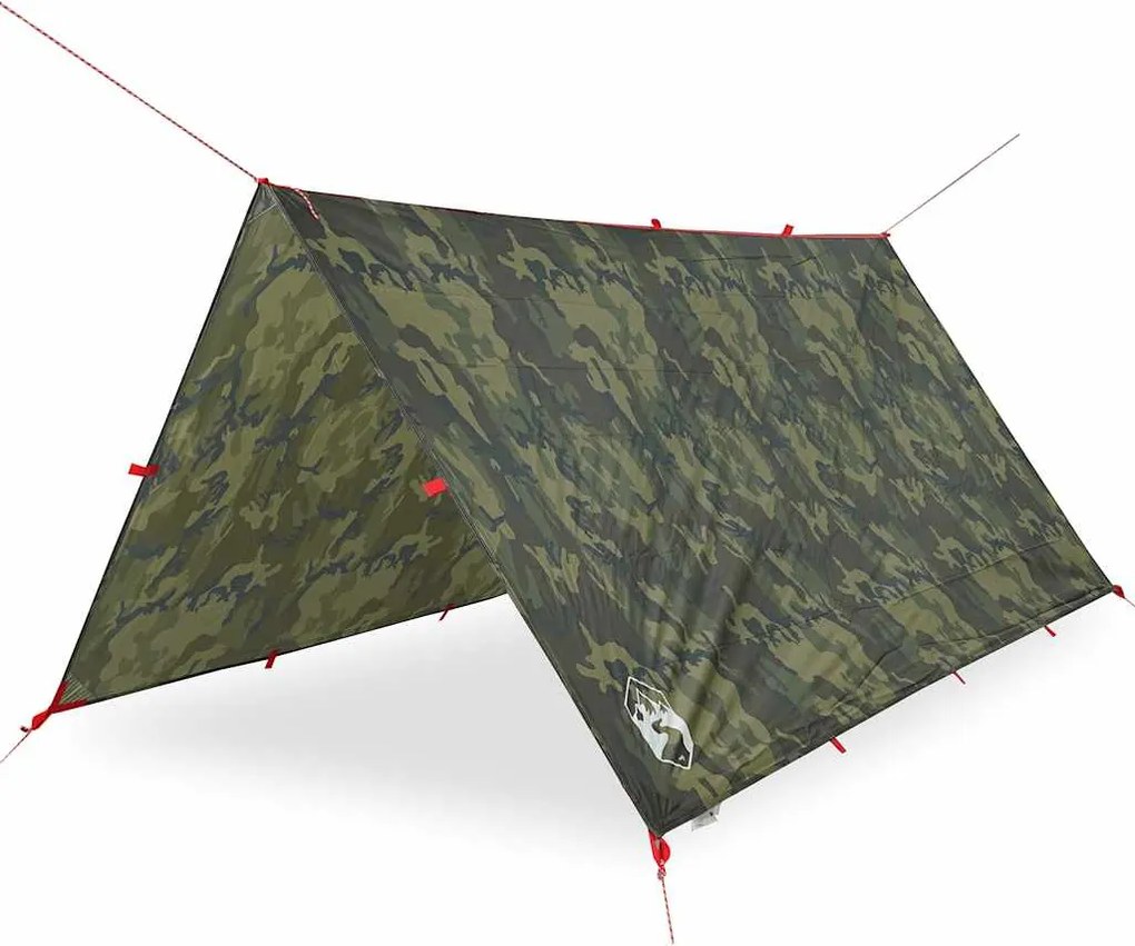 vidaXL Prelată de camping, camuflaj, 306x306 cm, impermeabilă