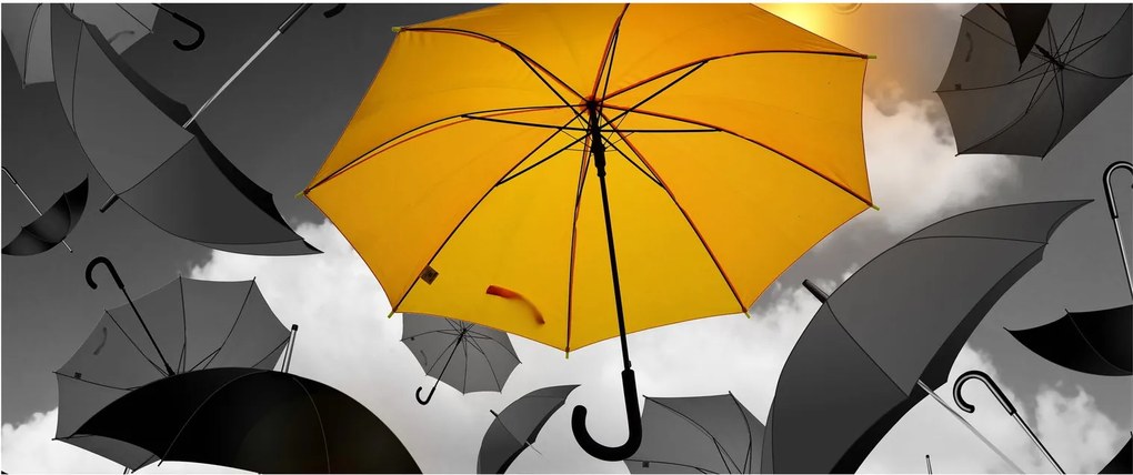 Tablou - Umbrelă galbenă (120x50 cm)