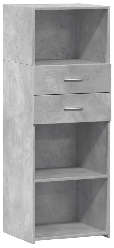 846169 vidaXL Dulap înalt, gri beton, 45x42,5x124 cm, lemn prelucrat