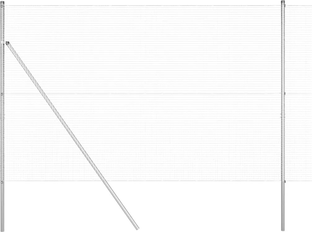 vidaXL Stâlp de gard. Argintiu 25 x 1,5 m (19 x 19 mm plasă) Oțel