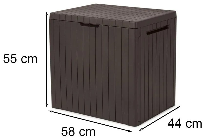 Cutie de depozitare pentru grădină din plastic City, 113L, maro