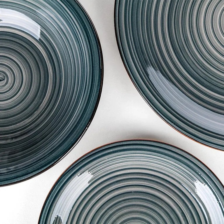 Set de masă ceramic SPIRAL BLUE 30 piese