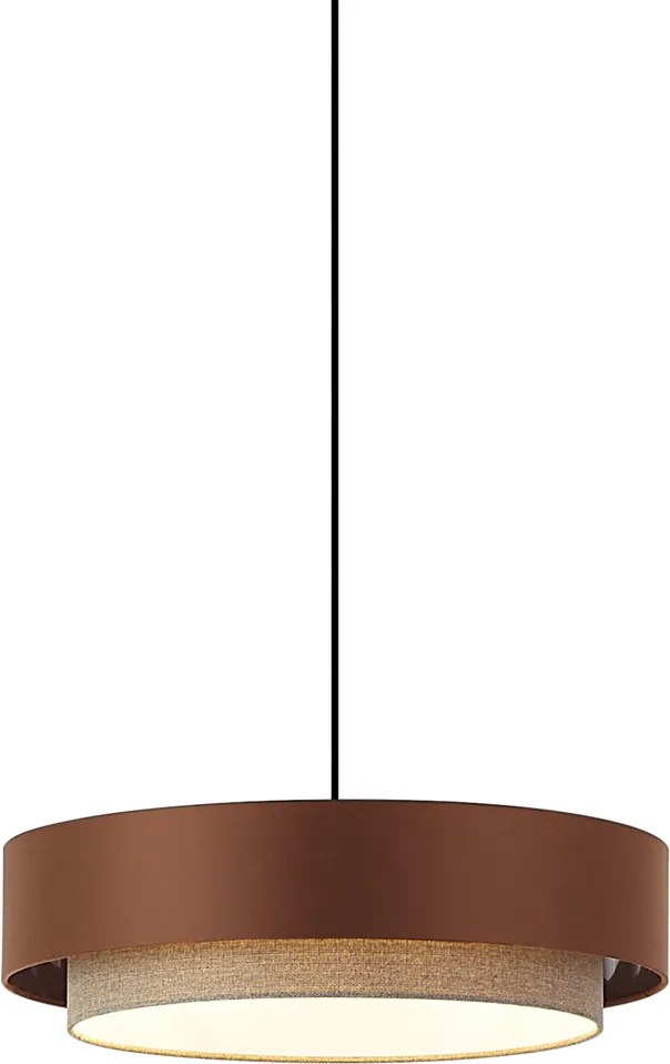 Lampă suspendată modernă bronz închis cu taupe 50cm 3 lumini - Drum Duo