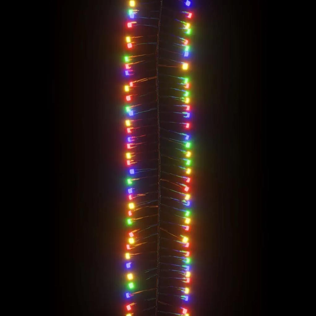 Instalatie ciorchine cu 3000 LED-uri, multicolor, 60 m, PVC 1, Multicolor si verde inchis, 23 m