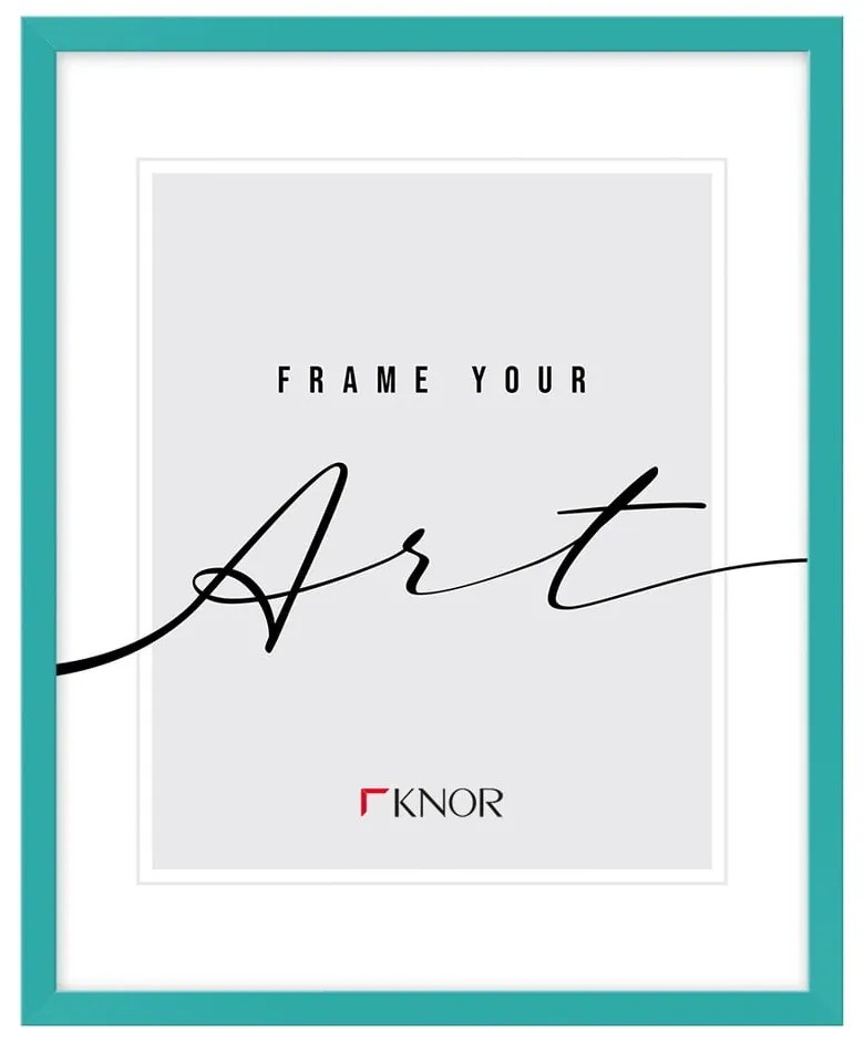 Ramă foto turcoaz cu picior de susținere/de agățat 20x26 cm – knor