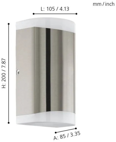 Aplică LED de exterior CARPINERA 2xGU10/4,6W/230V IP44 Eglo 75543