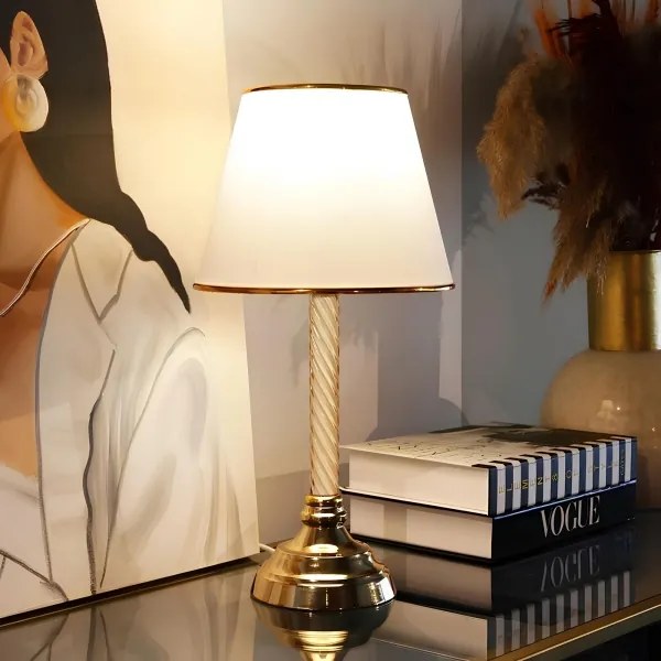 Lampă de masă AYD 1xE27/40W/230V alb/auriu