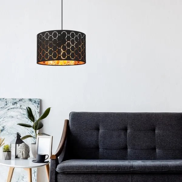 Pendul ULLE pe cablu, 1xE27/15W/230V, negru