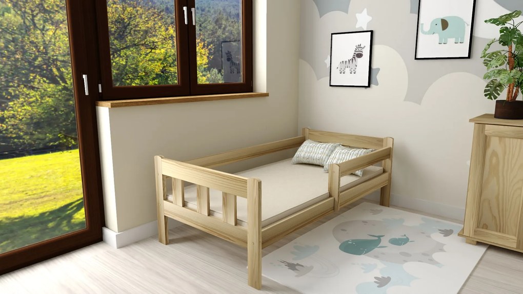 Pat pentru copii NESTY 90 x 200 cm, pin Saltele: Cu saltele Somnia 17 cm, Lamele de pat: Cu lamele drepte