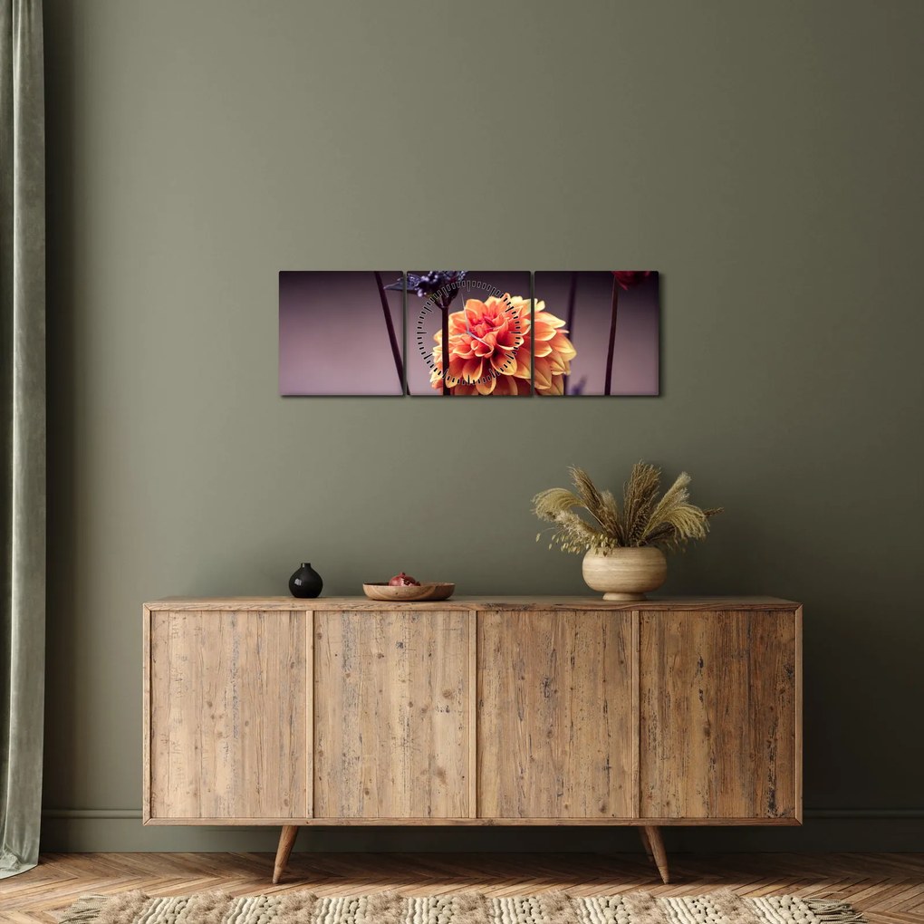 Tablou - Floare (cu ceas) (90x30 cm)