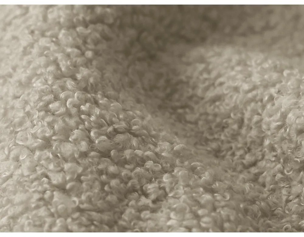 Canapea maro deschis extensibilă/cu spațiu de depozitare cu tapițerie din țesătură bouclé 266 cm Pele – Makamii