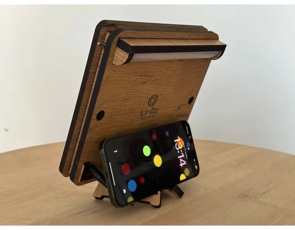 Li-Go 4070/DUB2 - Decorațiune de masă LED, 12W, 230V, 19x19 cm, stejar/cal