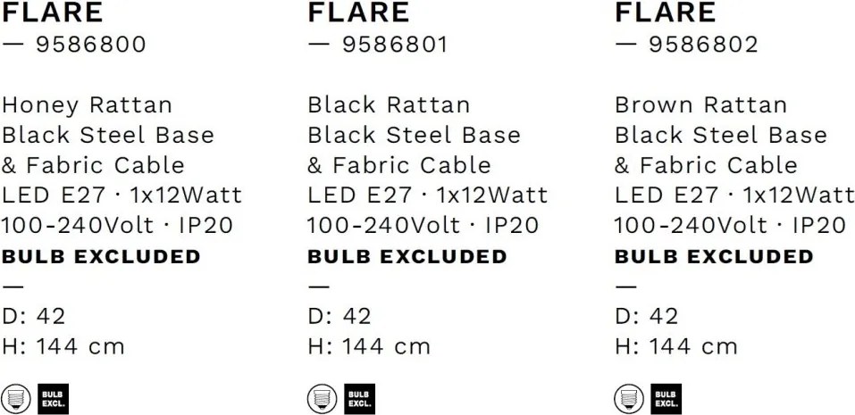 Lustra suspendata stil natural ratan maro FLARE