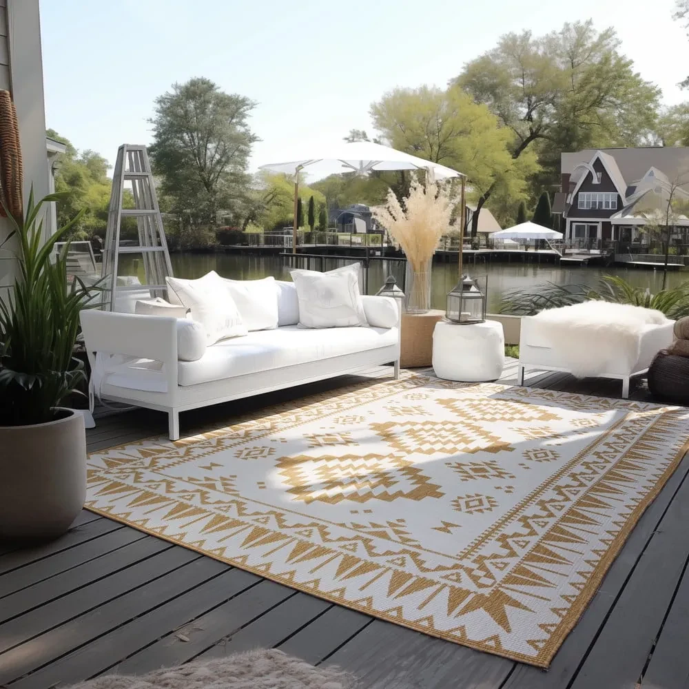 Covor de exterior galben ocru/crem 160x230 cm Gemini – Elle Decoration