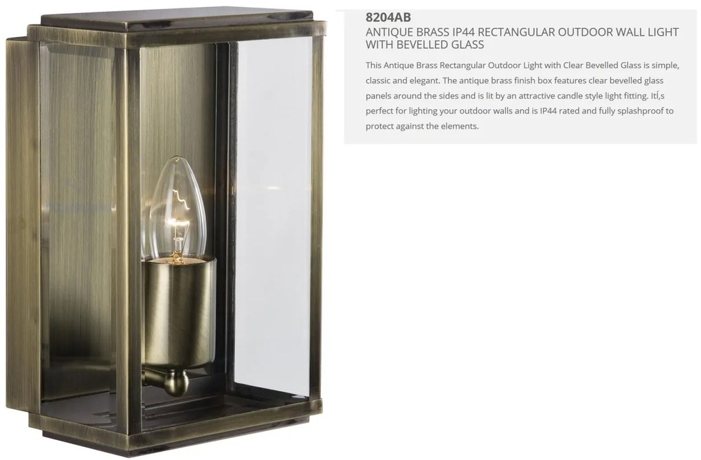 Aplica de perete exterior stil clasic IP44 Box 8204AB SRT