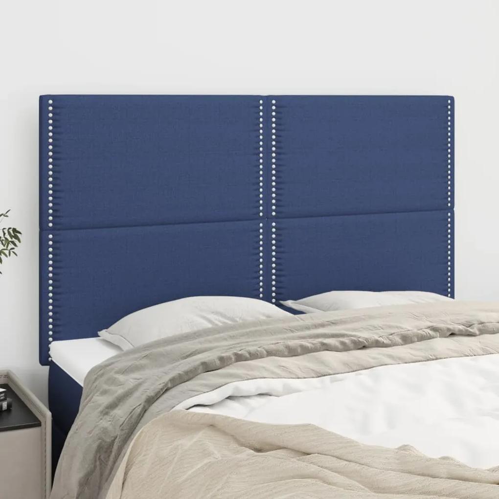 3116196 vidaXL Tăblii de pat, 4 buc, albastru, 72x5x78/88 cm, textil