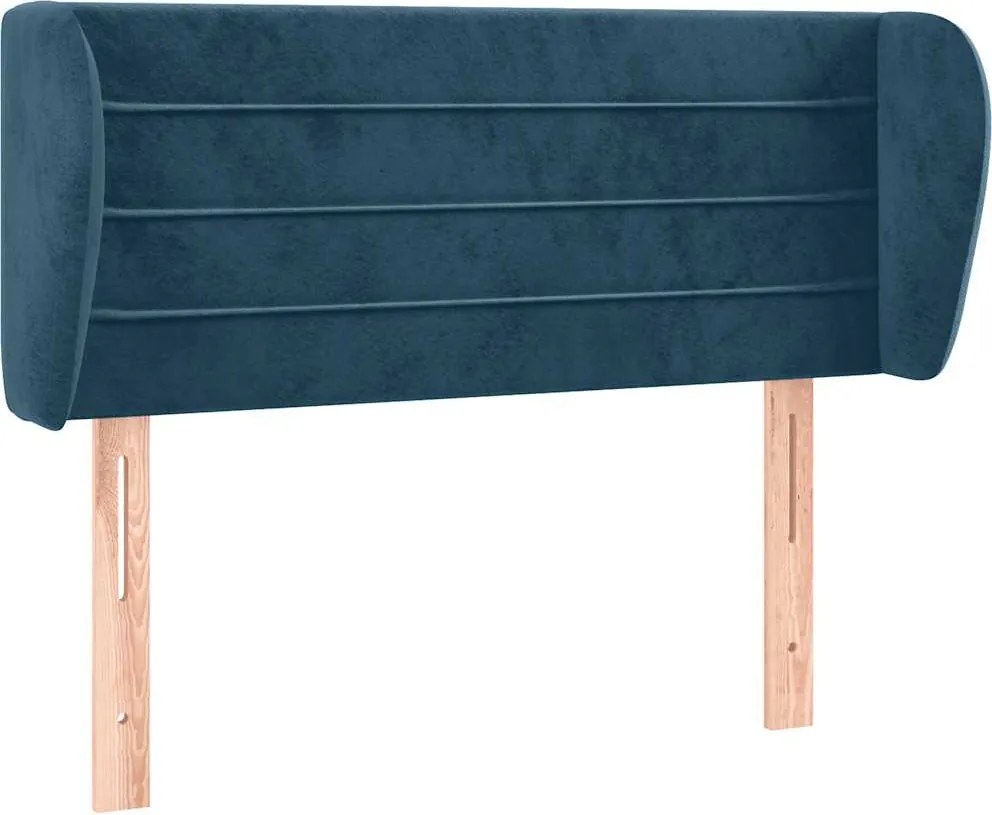 vidaXL Tăblie pat cu aripioare albastru închis 103x23x78/88 cm catifea