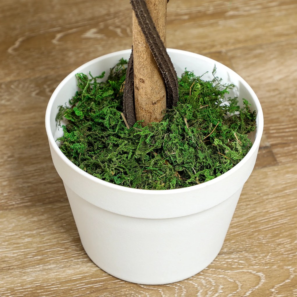 Outsunny Plantă Artificială de Trandafir cu 21 de Flori Ø18x90 cm Portocaliu cu Vas | Aosom Romania