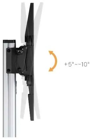 Suport mobil pentru TV Brateck FS44-46TW, aluminiu / negru