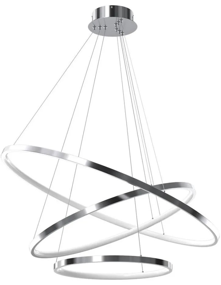 Lustră LED pe cablu HOOP LED/93W/230V d. 80 cm 4000K crom lucios