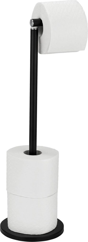 Suport pentru hârtie igienică cu mâner, Wenko, negru