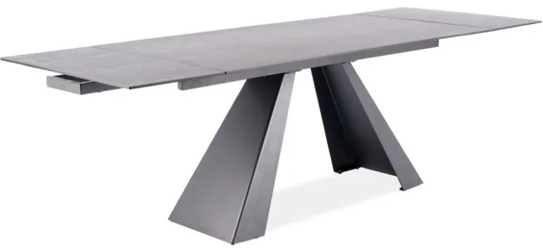 Masa extensibila Salvadore Ceramic gri ANTHRACITE/negru mat L160-240 cm
