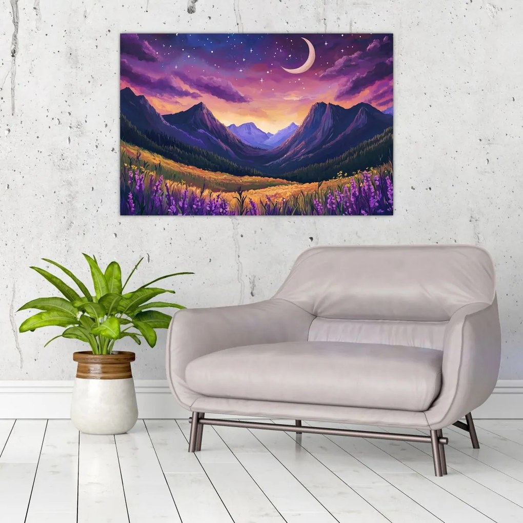Tablou - Peisaj violet (90x60 cm)