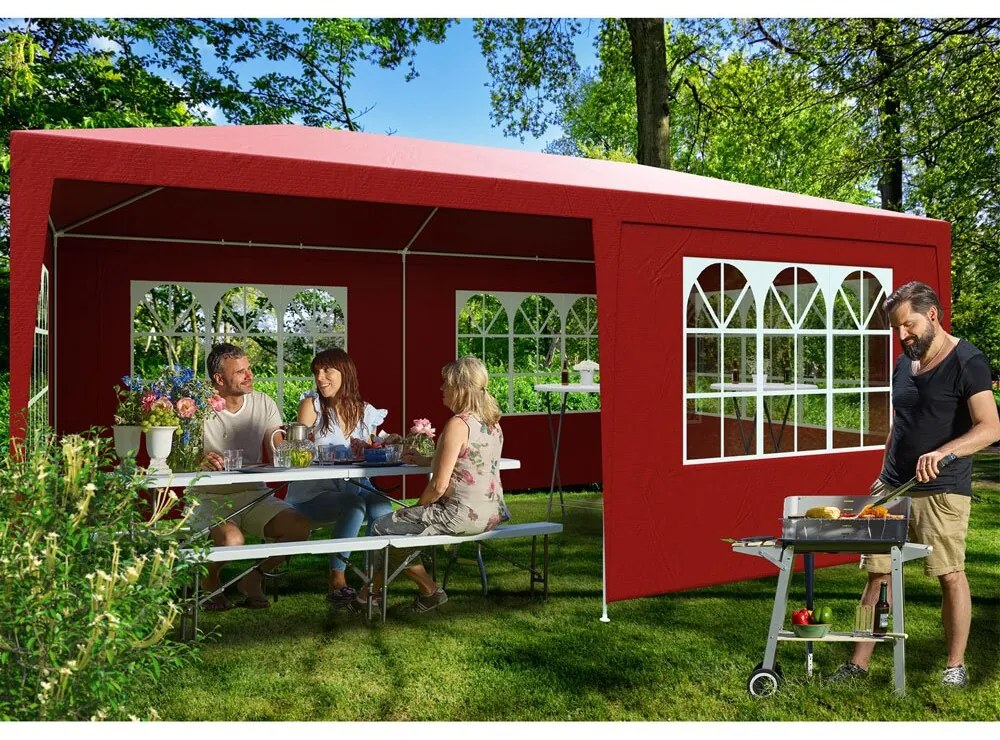 Cort de petrecere NEAPOL, 3x6m, roșu Jurhan