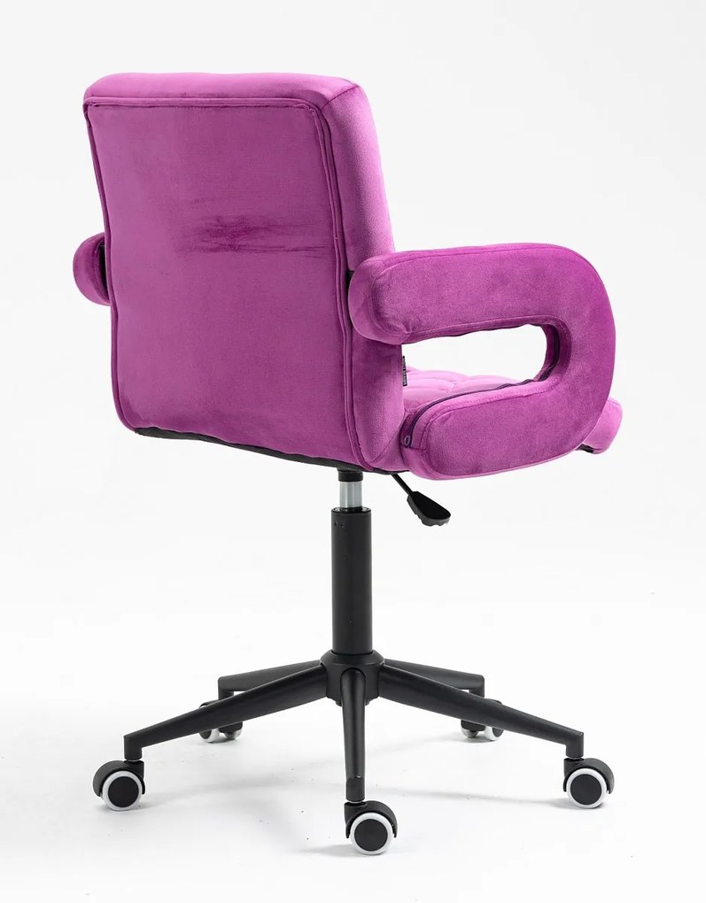 HR8404K Scaun Catifea Fucsia cu Bază Neagră