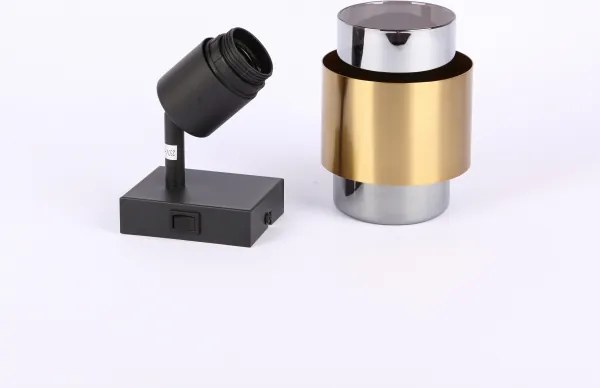 Spot de perete MILLEY 1xE27/40W/230V negru/alamă Globo 15560-1