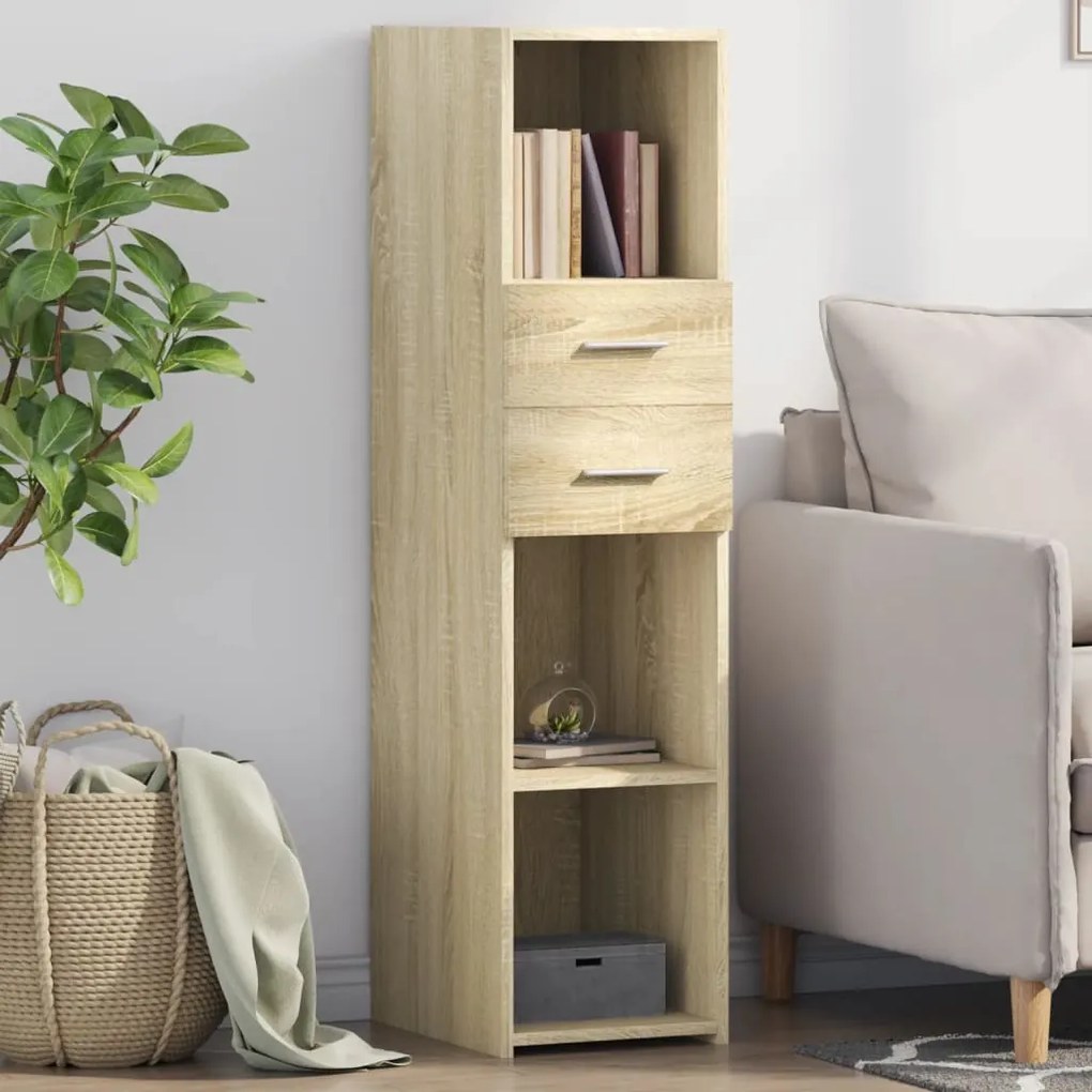 Dulap inalt, stejar sonoma, 30x42,5x124 cm, lemn prelucrat