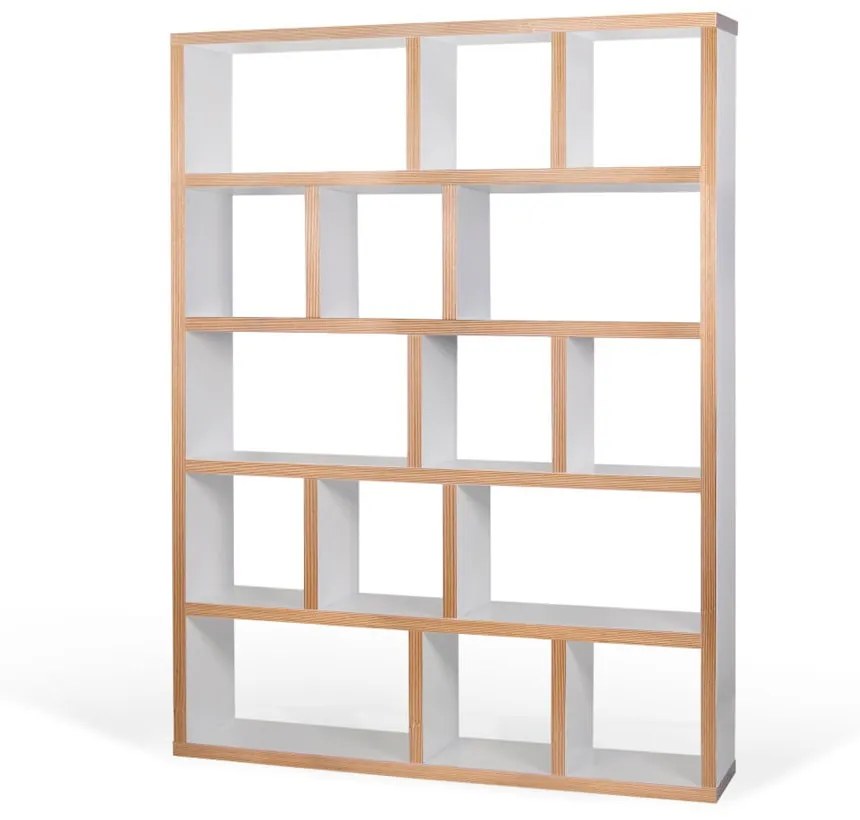 Bibliotecă albă/în culoare naturală 150x198 cm Berlin – TemaHome