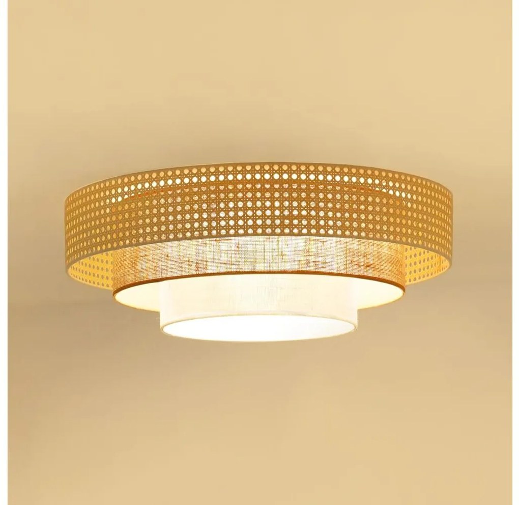 Brilagi - Plafonieră LED CEDAR LUNETA LED/26W/230V ratan/maro/crem