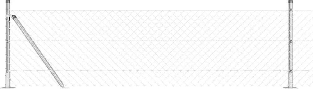 vidaXL Stâlp de gard. Argintiu 25 x 0,6 m (mesh 60 x 60 mm) Oțel