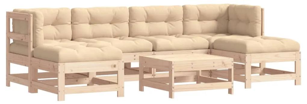 3185927 vidaXL Set mobilier de grădină cu perne, 7 piese, lemn masiv
